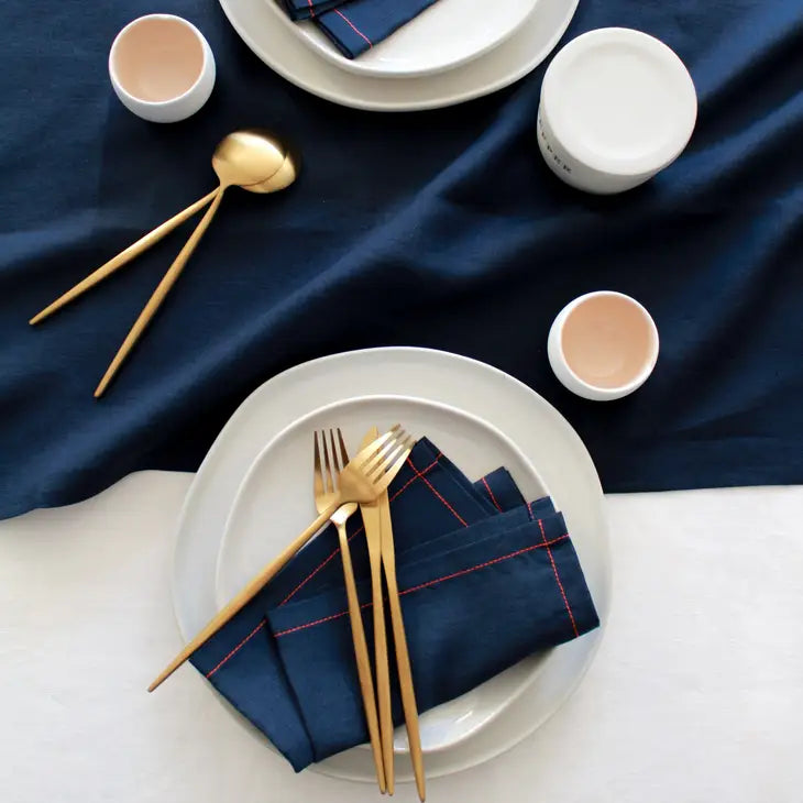 Navy Linen Table Runner