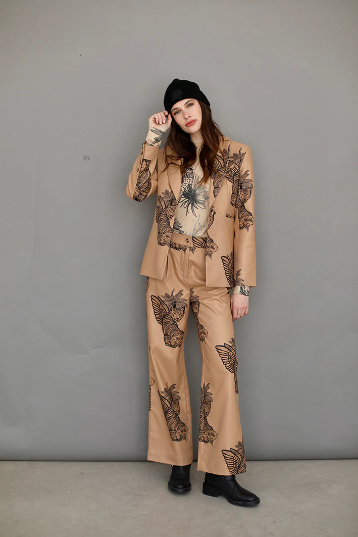 WOOL PANT TOILE DE JOUY BEIGE