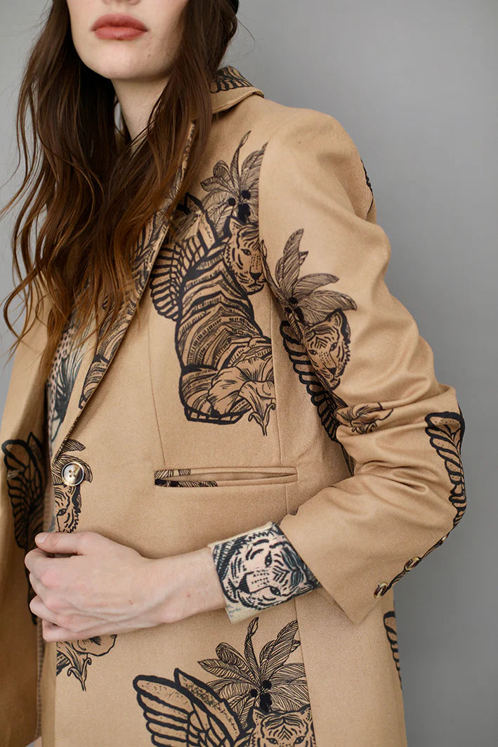 WOOL BLAZER TOILE DE JOUY BEIGE