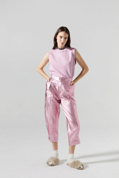 GLITTER KNITTED TOP - PINK
