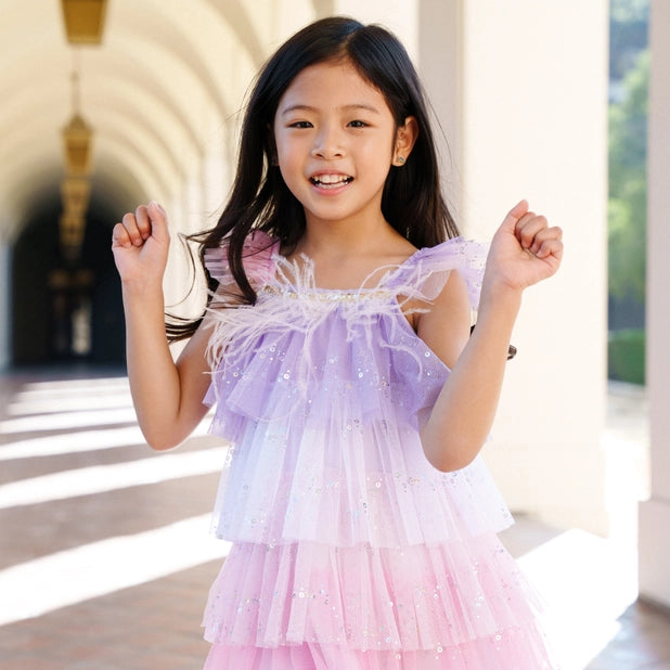 4 Layered Tutu Dress- Purple