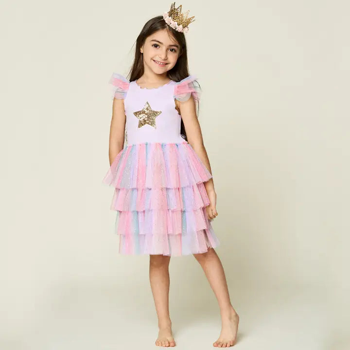 Leah Layered Tutu Dress-Purple Multi 3