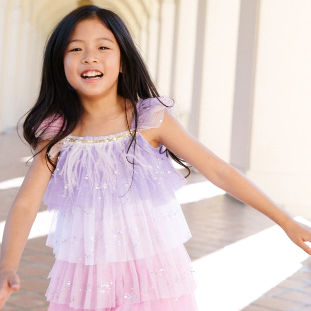 4 Layered Tutu Dress- Purple