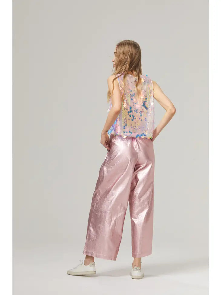 Mermaid Sequin Top - Aqua Big Sequins