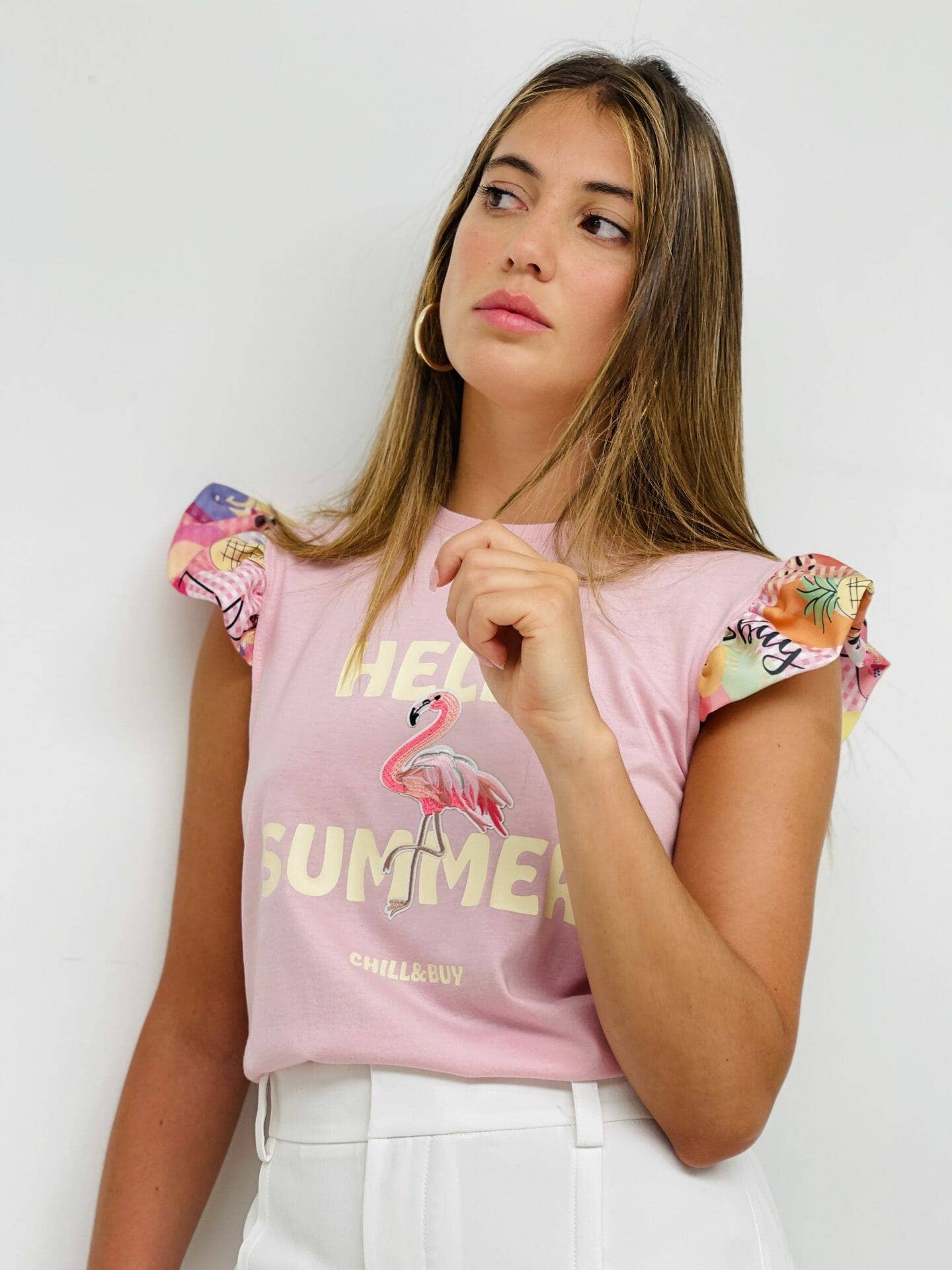 Lía Hello Summer T-shirt: Rose / M