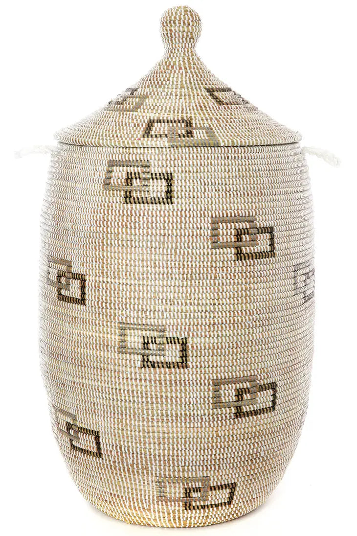Extra Large White Perfect Match Hamper Basket from Senegalo Casa Chetta