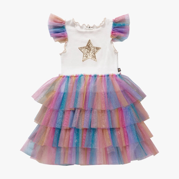 Leah Layered Tutu Dress-White Multi 3