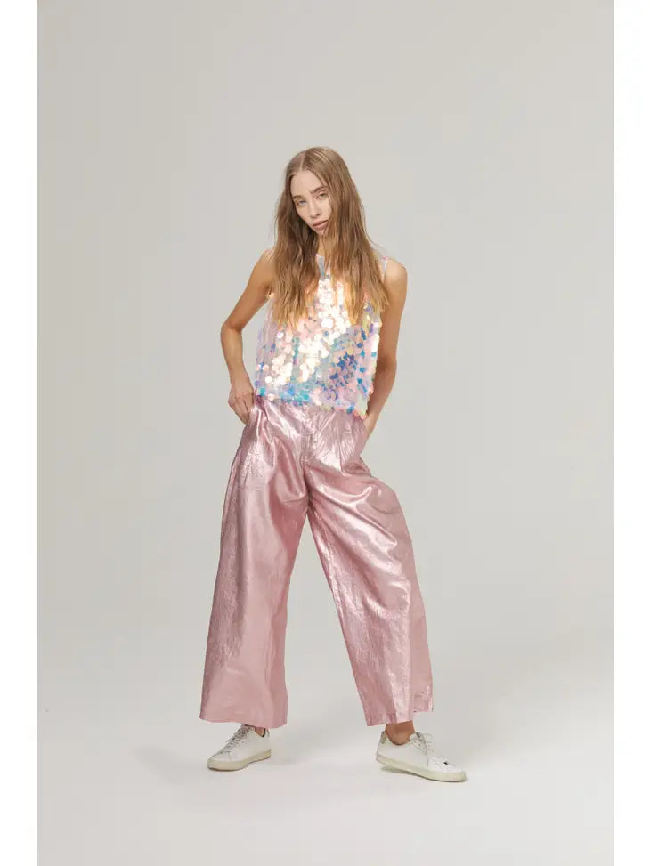 Mermaid Sequin Top - Aqua Big Sequins