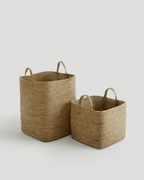 Set of 2 Souk Square Seagrass Baskets