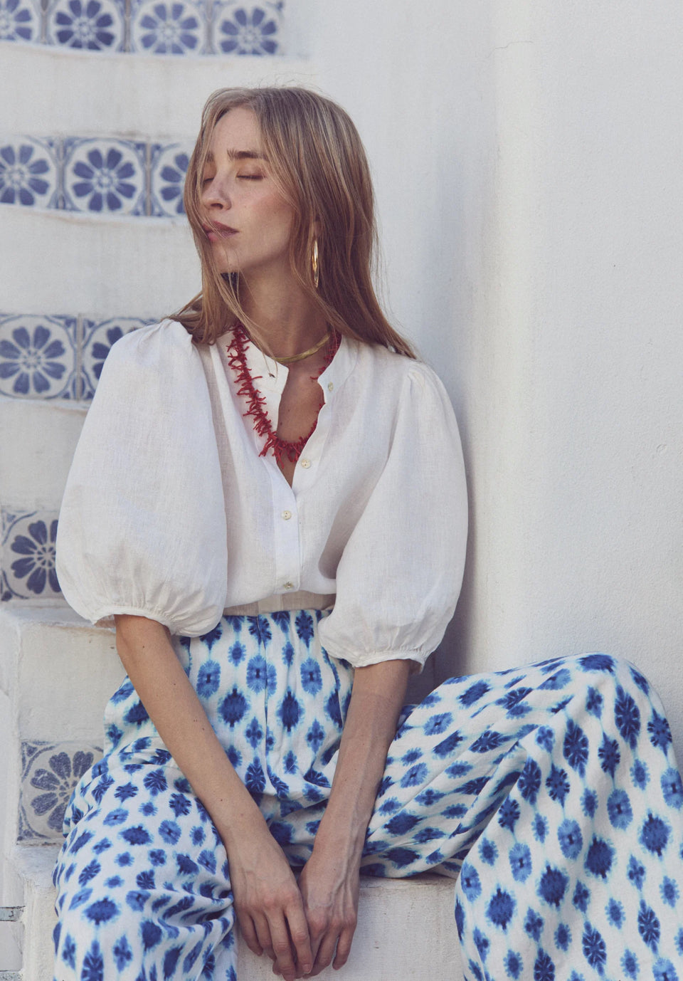 Bubble Linen Shirt - White