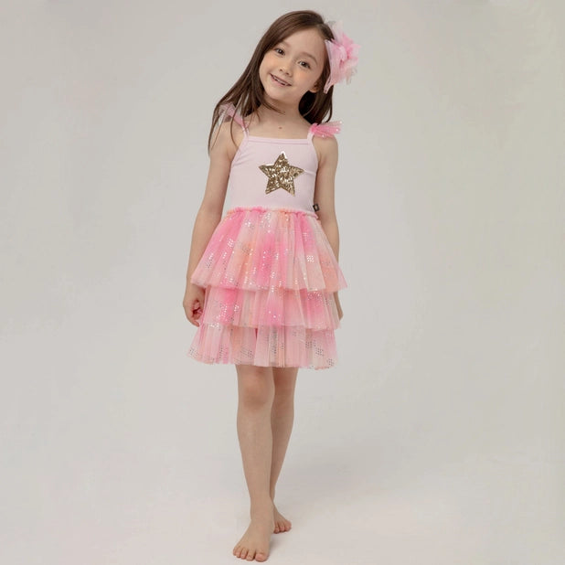 Mila Layered Tutu Dress- Pink