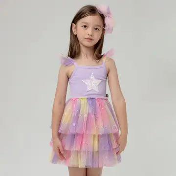 Mila Layered Tutu Dress- Purple
