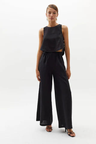 Cape linen Pants- Black