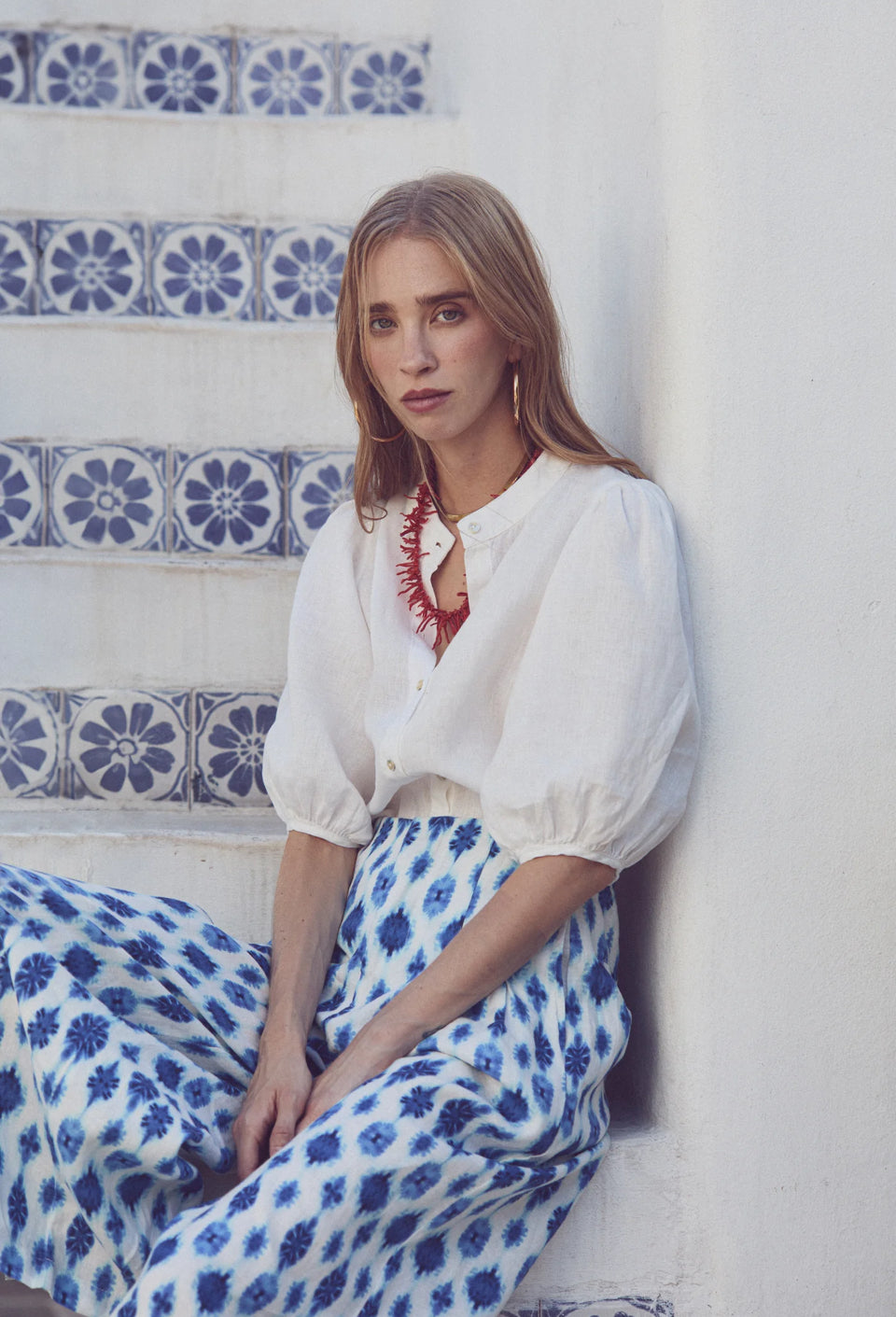 Bubble Linen Shirt - White