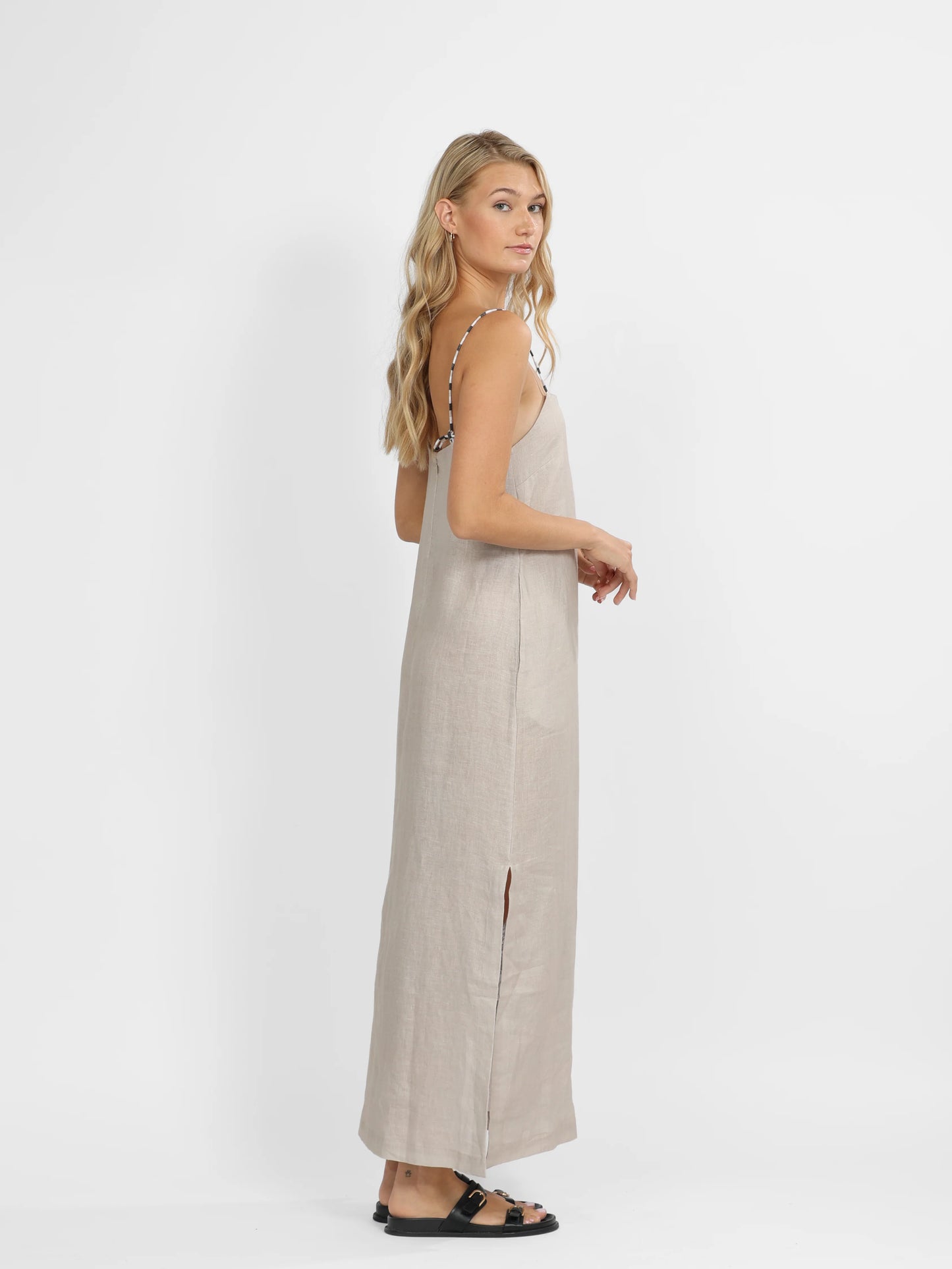 LONG DRESS TIGER BLOOM BEIGE
