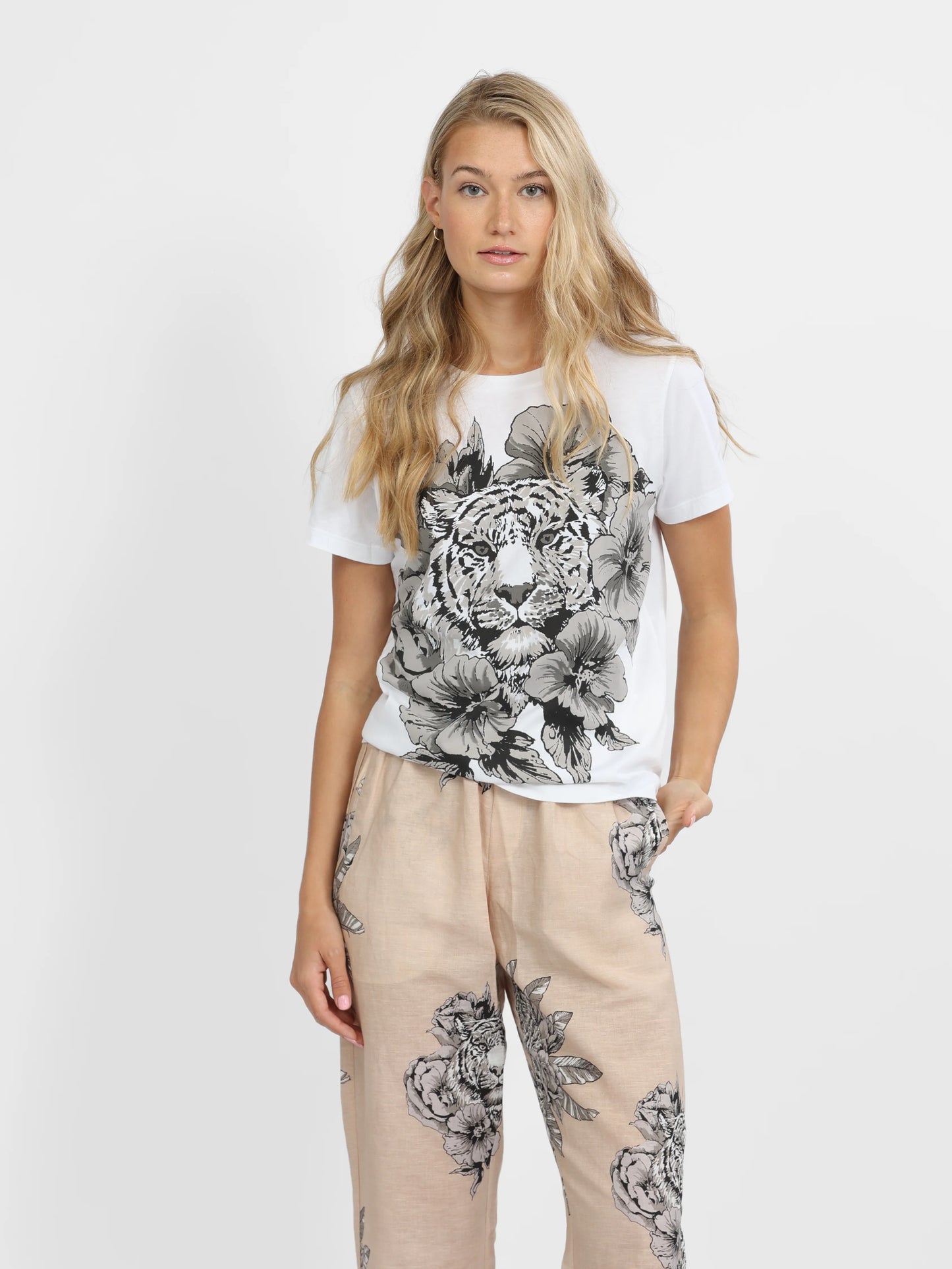 T-SHIRT TIGER BLOOM WHITE