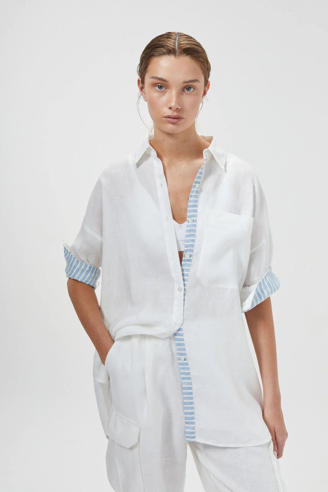 LINEN SHIRT - OFF-WHITE