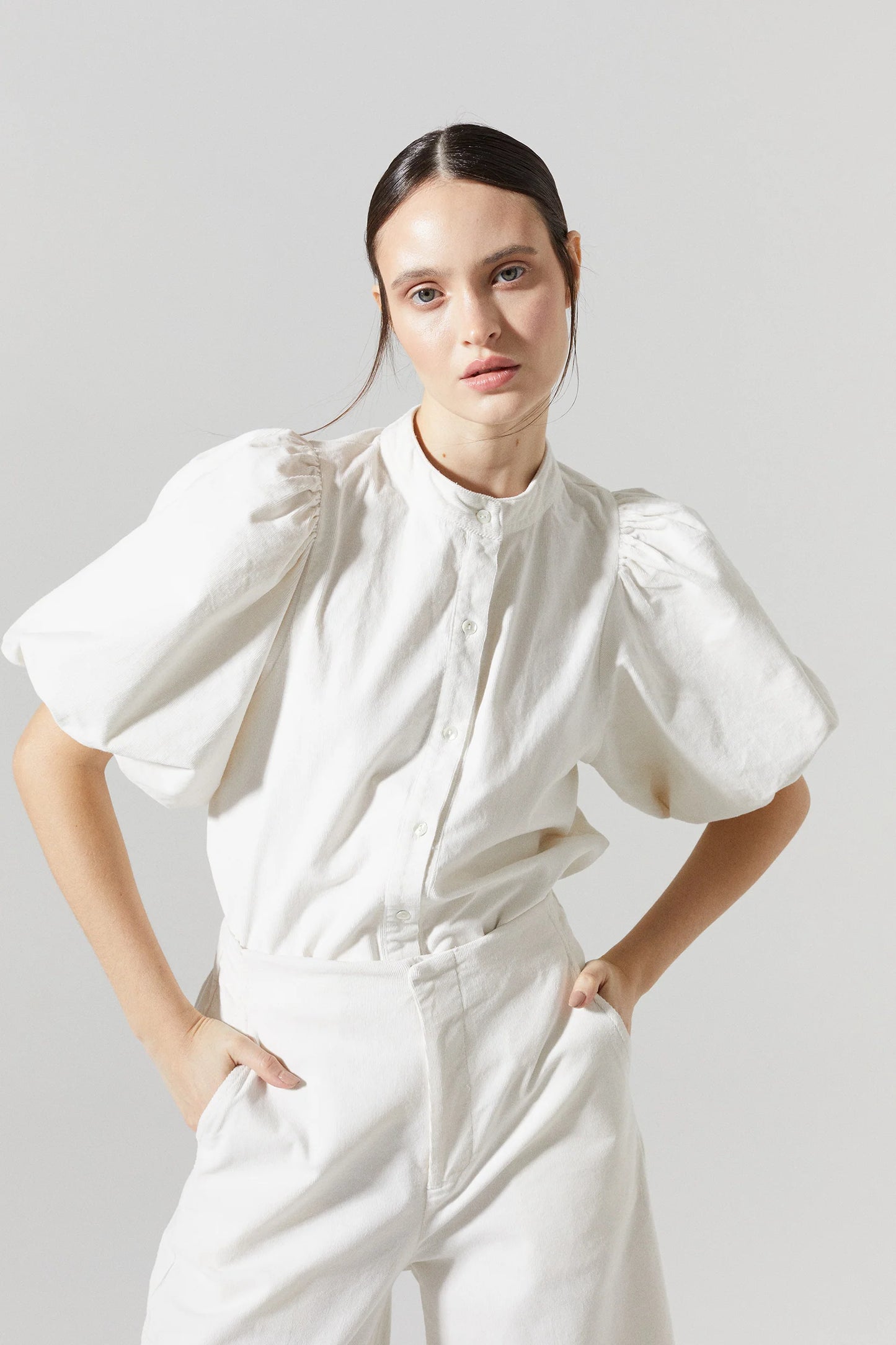 Bubble Corduroy Shirt - Off-White