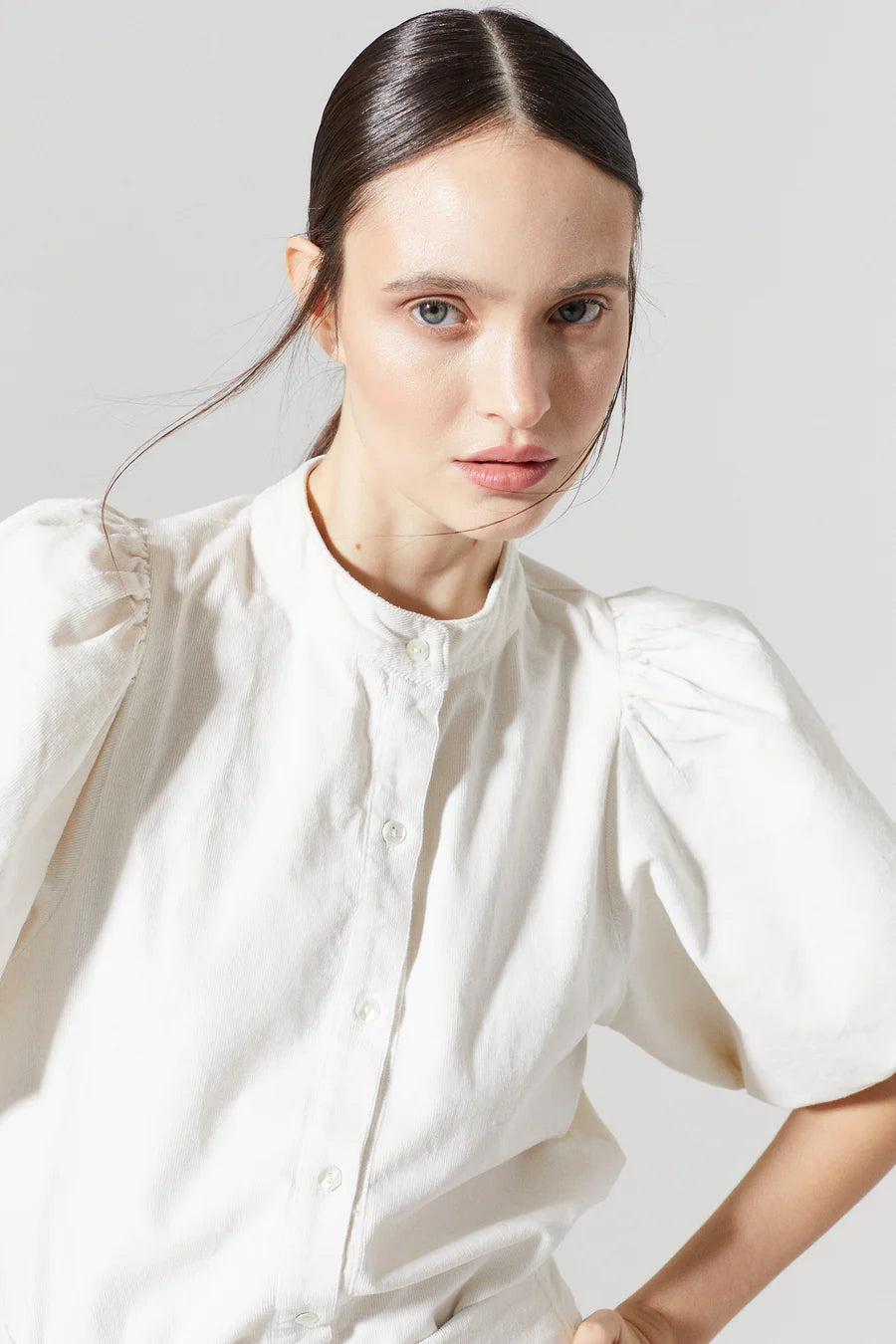 Bubble Corduroy Shirt - Off-White