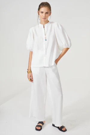 Bubble Linen Shirt - White
