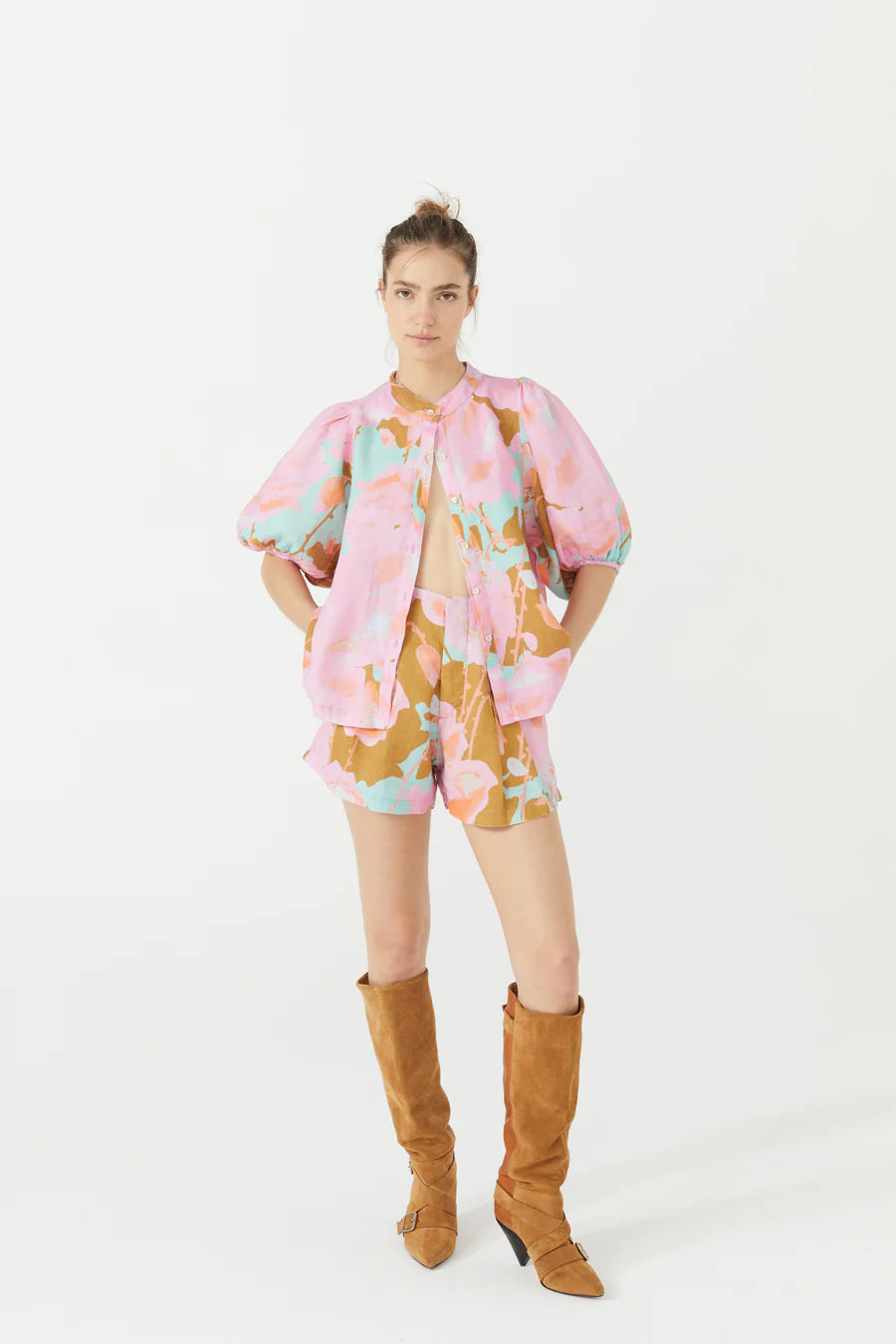 Bubble Linen Shirt - Aquarela