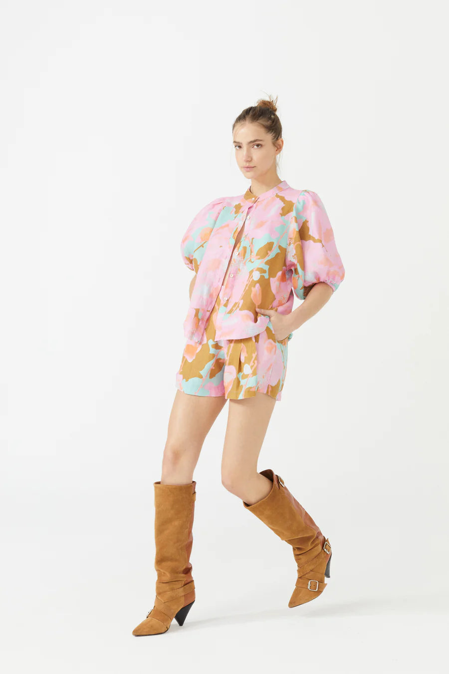 Bubble Linen Shirt - Aquarela