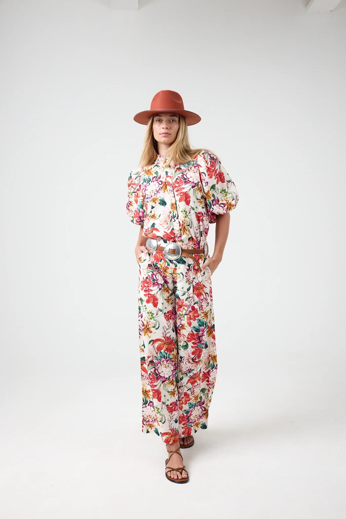 ANGEL LINEN SHIRT - FULL BLOOM PRINT