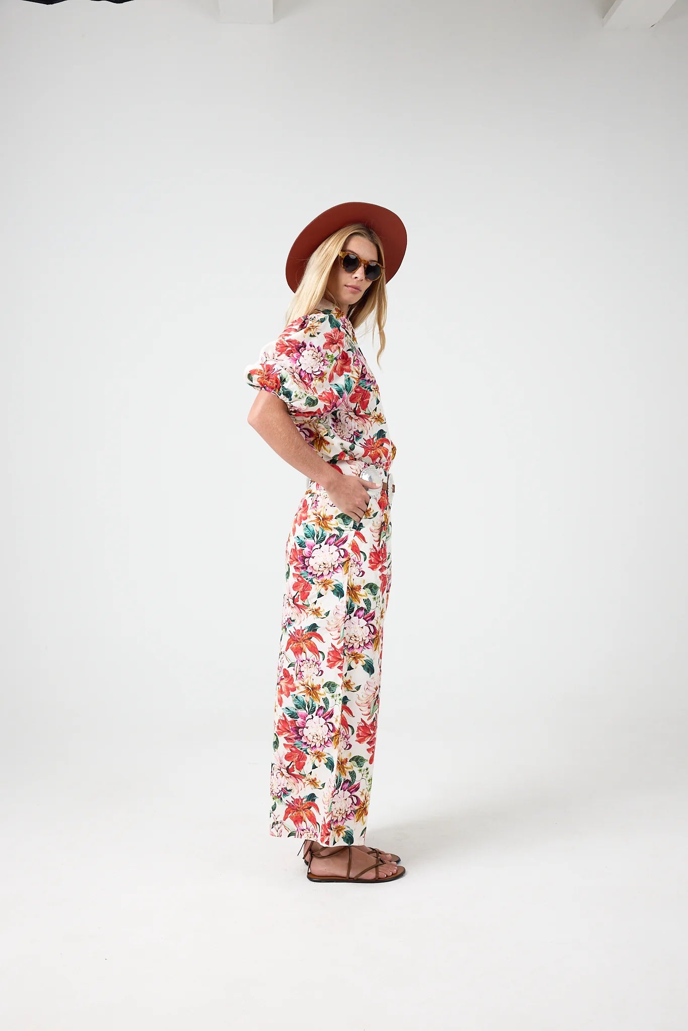 ANGEL LINEN SHIRT - FULL BLOOM PRINT