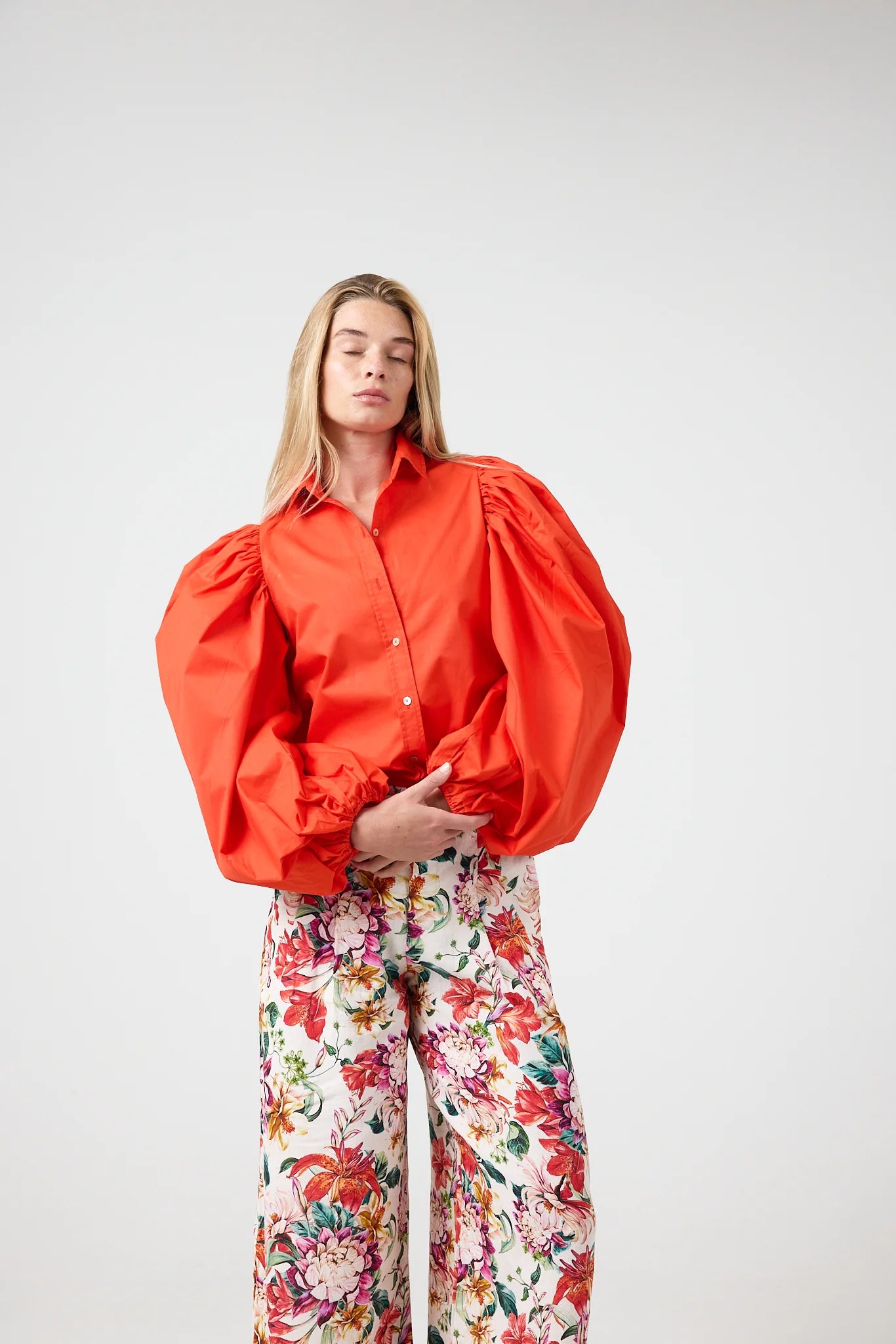 SAMBA POPLIN SHIRT - TANGERINE