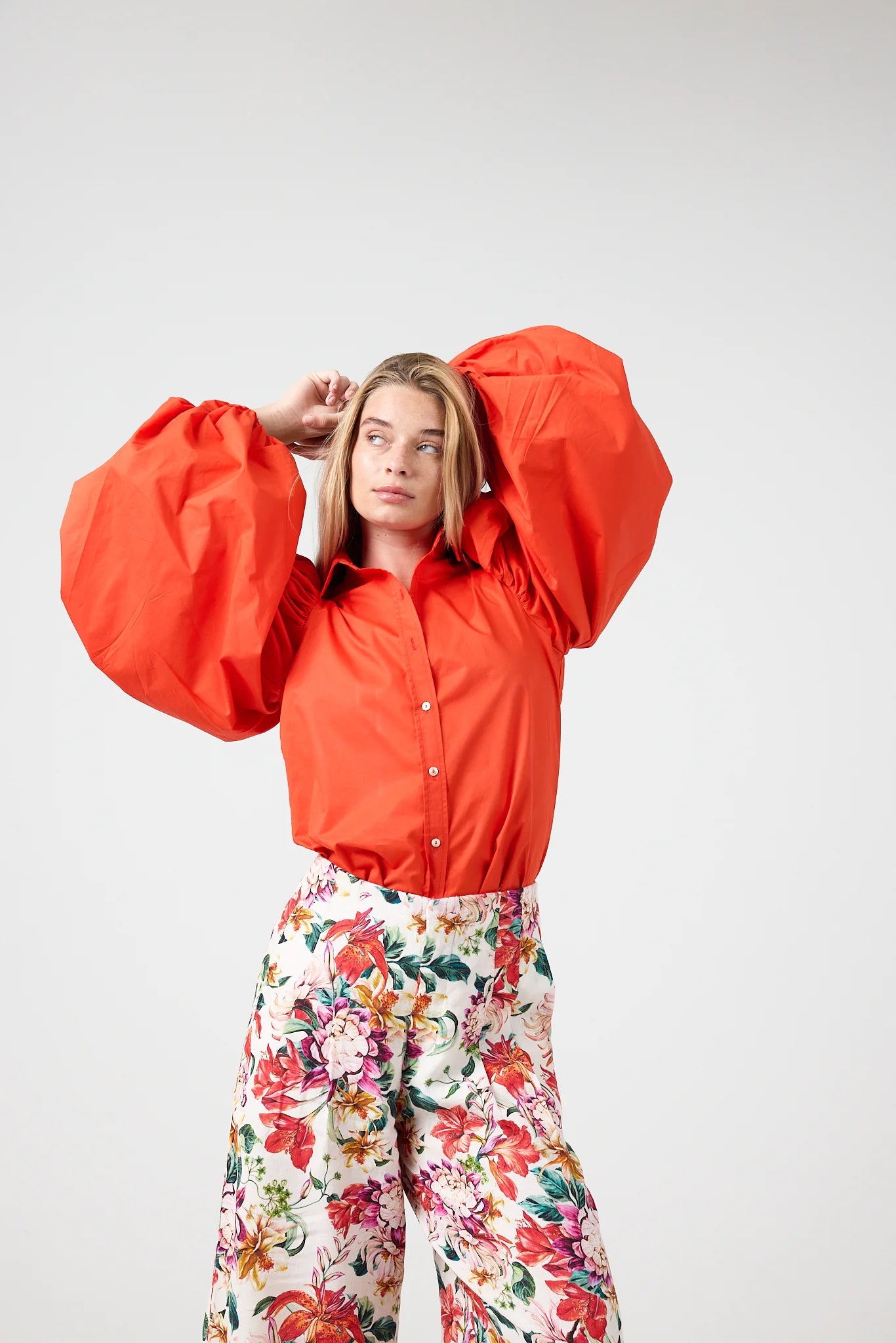 SAMBA POPLIN SHIRT - TANGERINE
