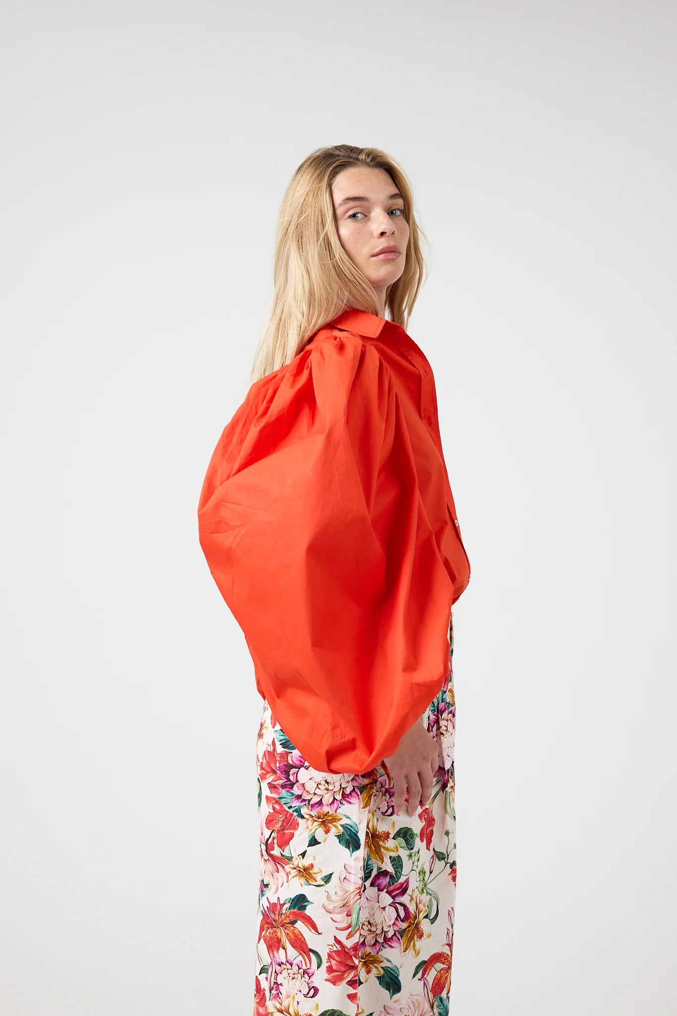 SAMBA POPLIN SHIRT - TANGERINE