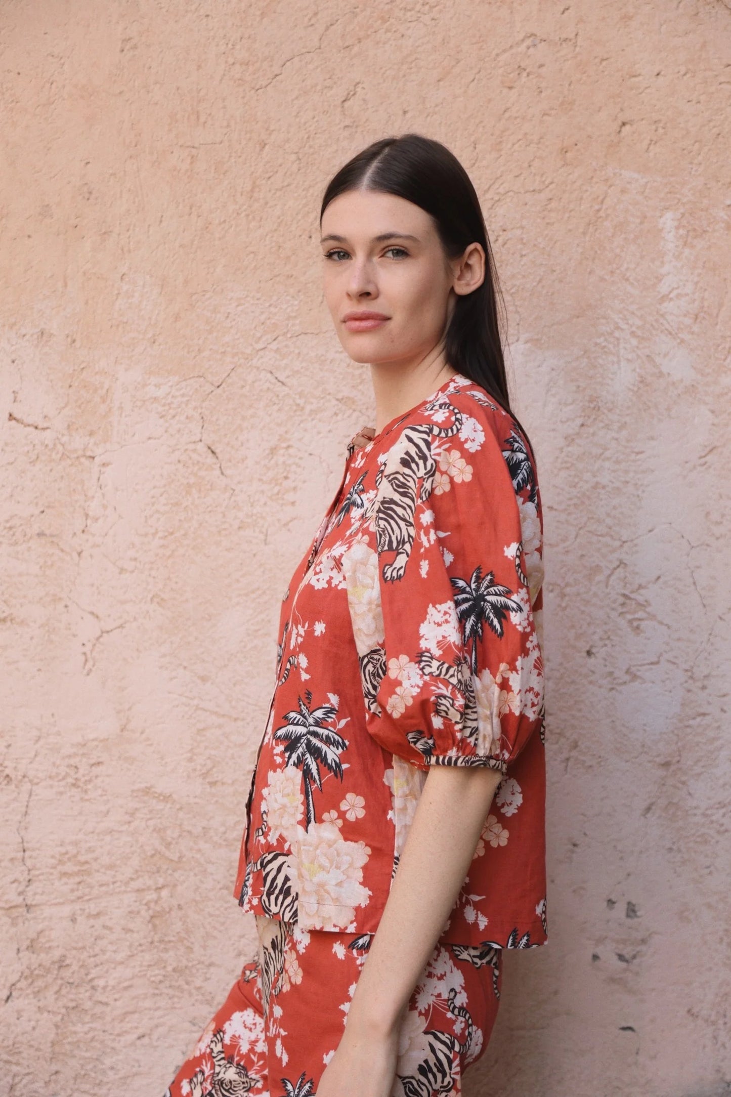 BALLOON SHIRT ROMANTIC TIGER BRICK
