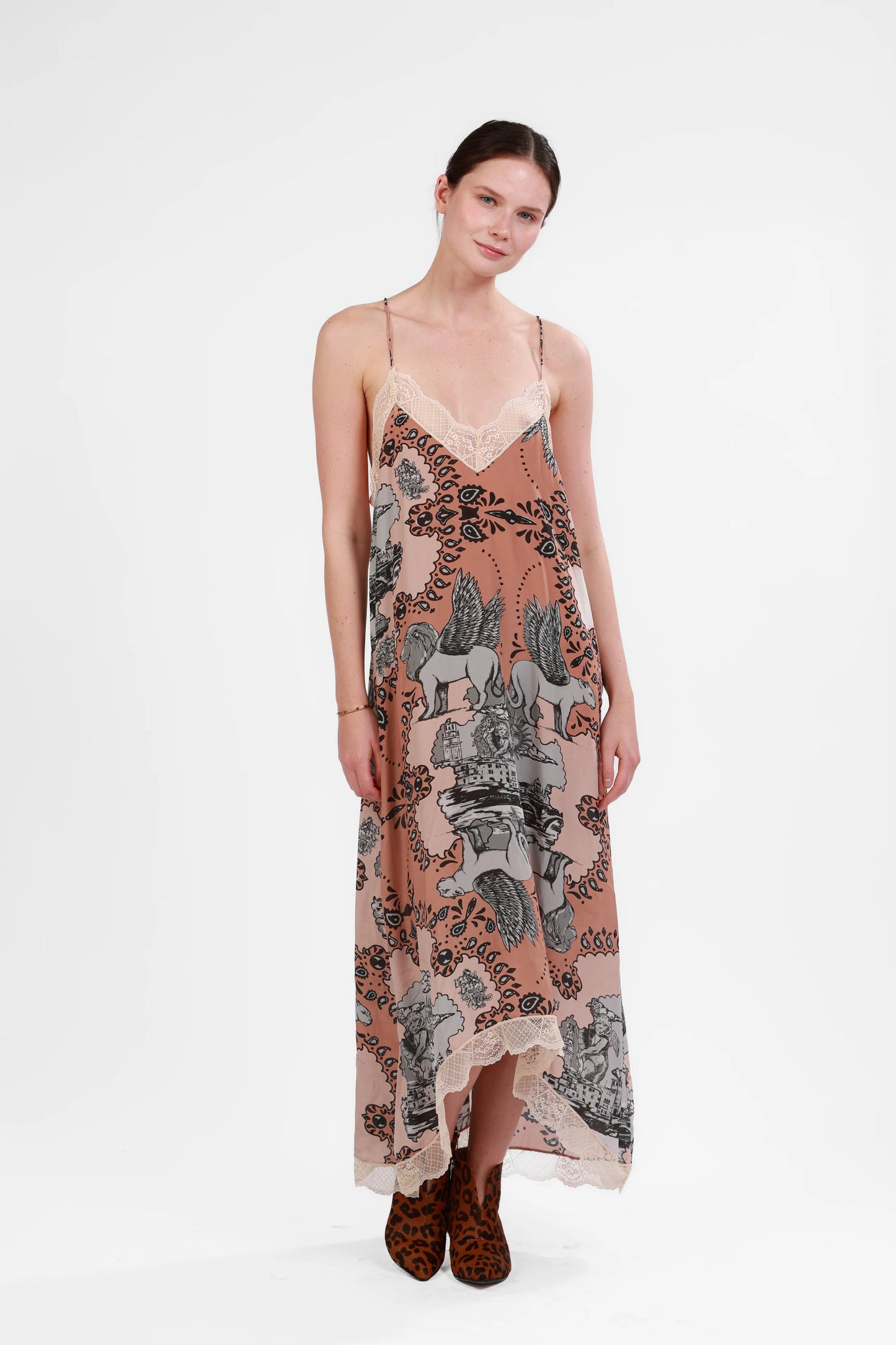 SILK DRESS ITALIAN COAST ROSE