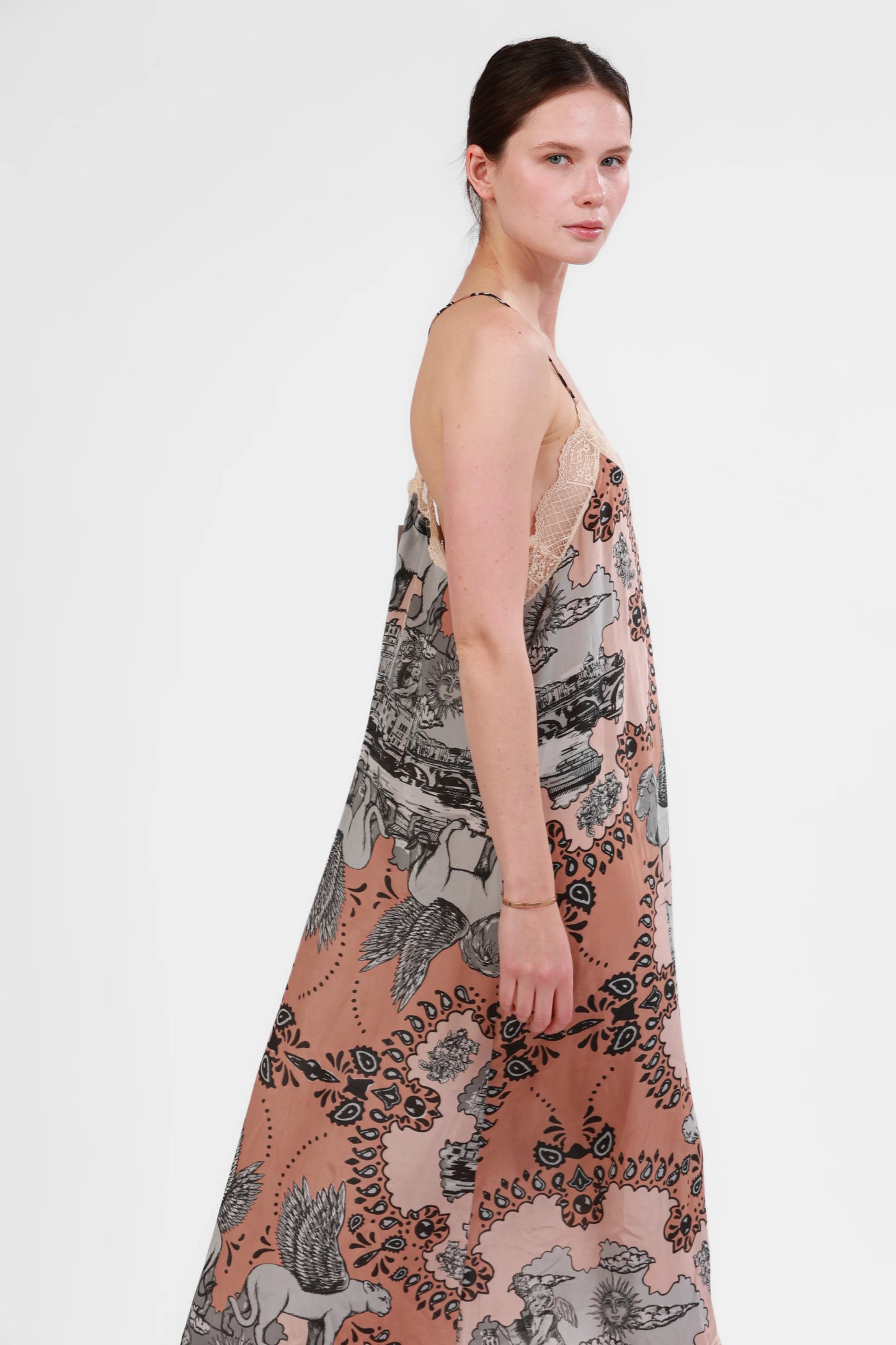 SILK DRESS ITALIAN COAST ROSE