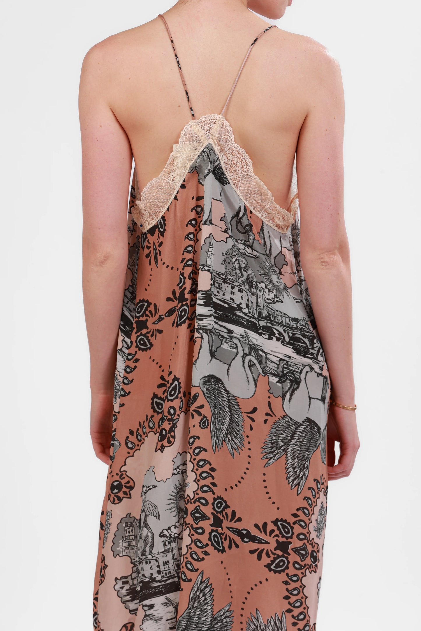 SILK DRESS ITALIAN COAST ROSE