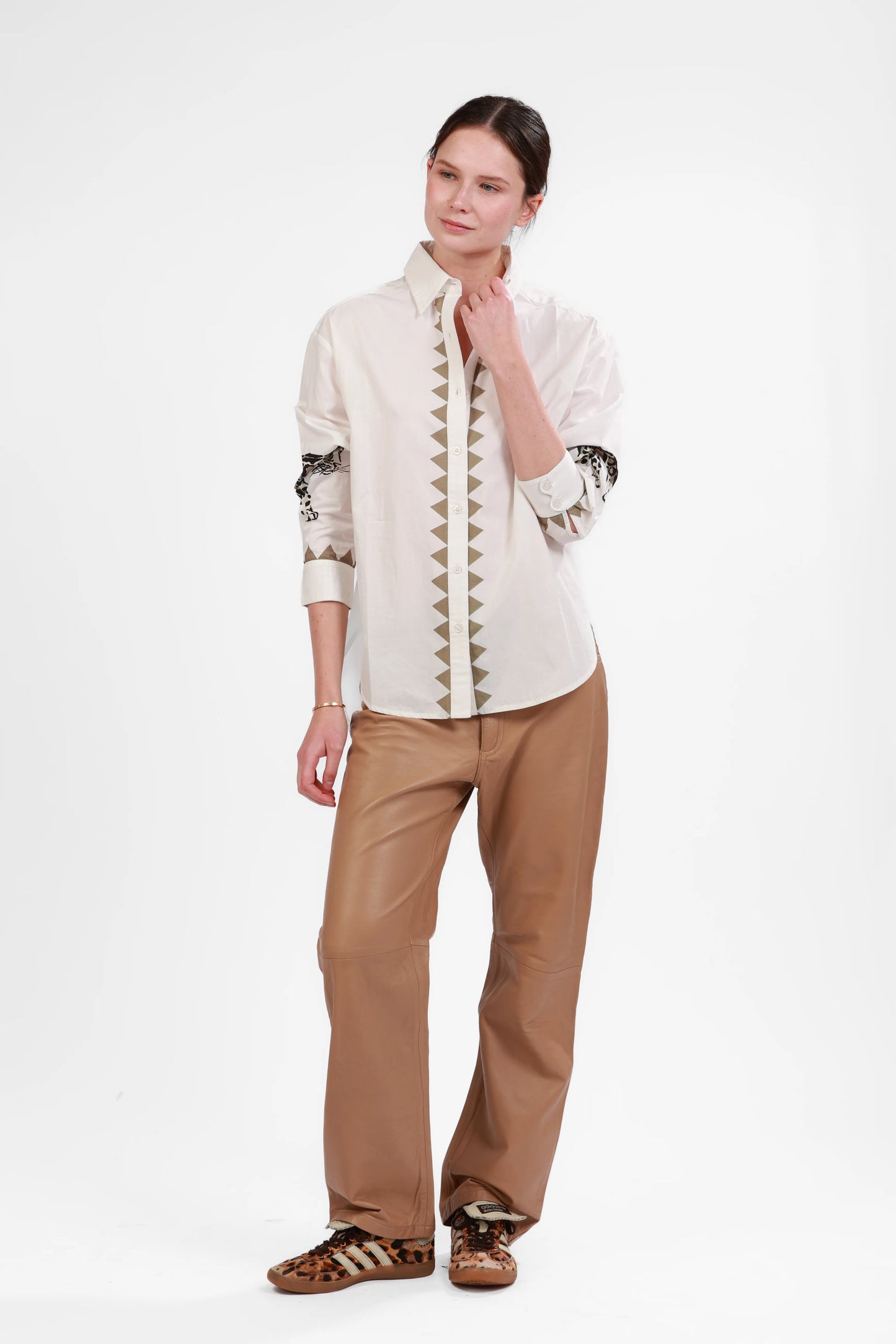 POPLIN SHIRT SNOW LEOPARD WHITE