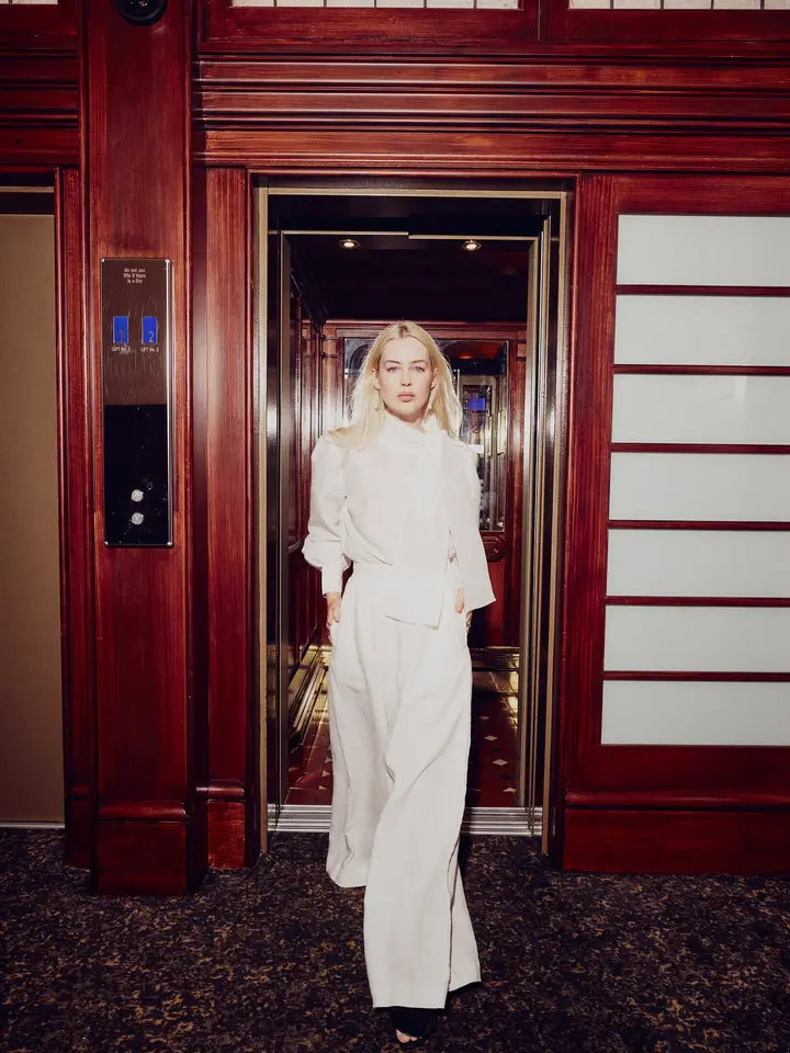 Gia Wide Leg Pant - Vintage White