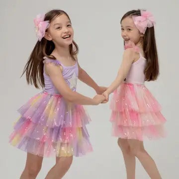 Mila Layered Tutu Dress- Pink