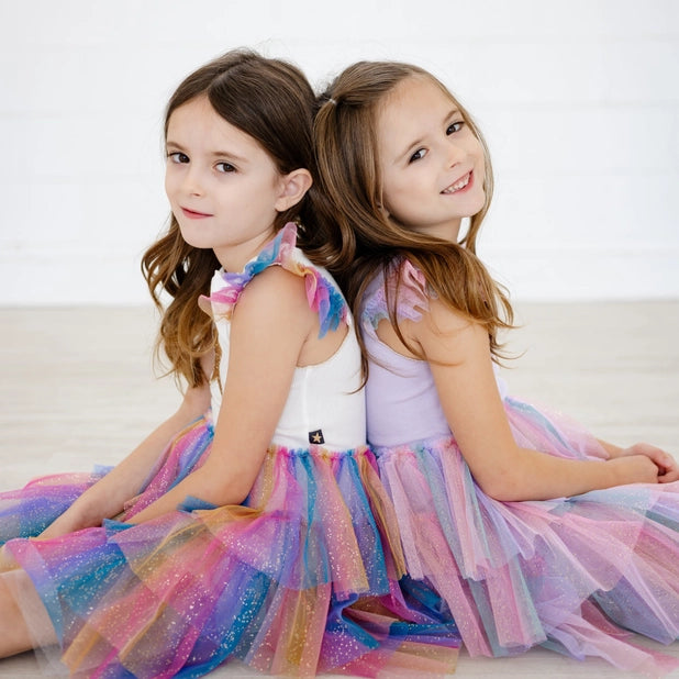 Leah Layered Tutu Dress-Purple Multi 3