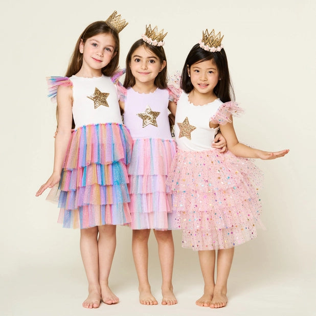 Leah Layered Tutu Dress-Purple Multi 3