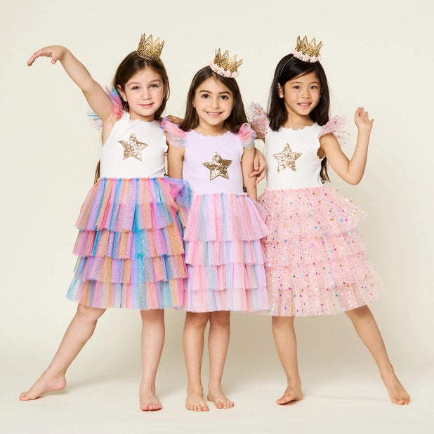 Leah Layered Tutu Dress-Purple Multi 3