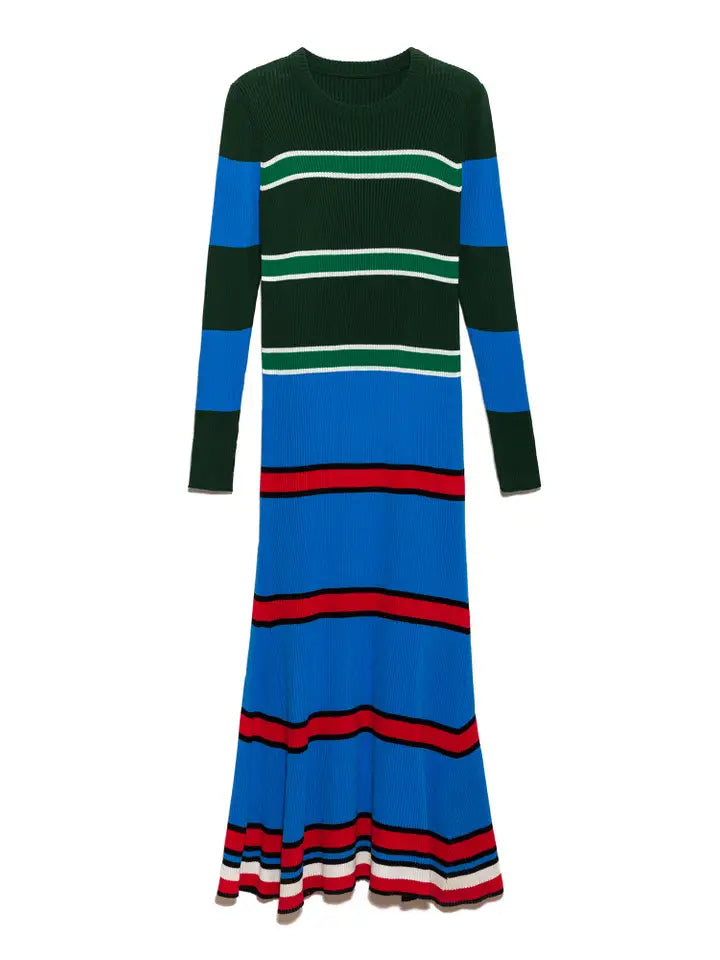 Multicolored Striped Knit Dress
