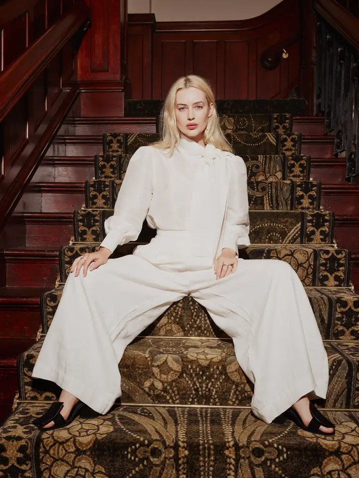 Gia Wide Leg Pant - Vintage White