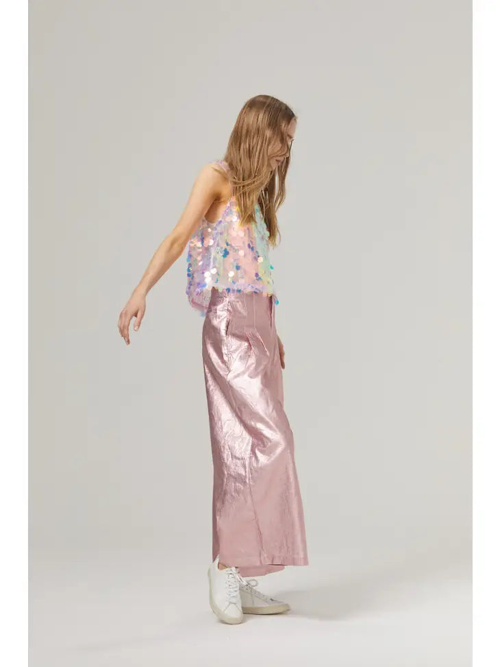 Mermaid Sequin Top - Aqua Big Sequins