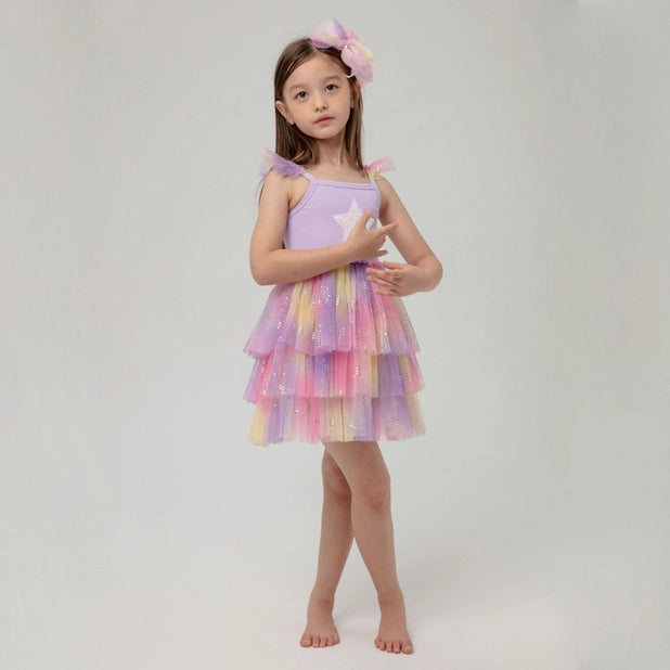 Mila Layered Tutu Dress- Purple