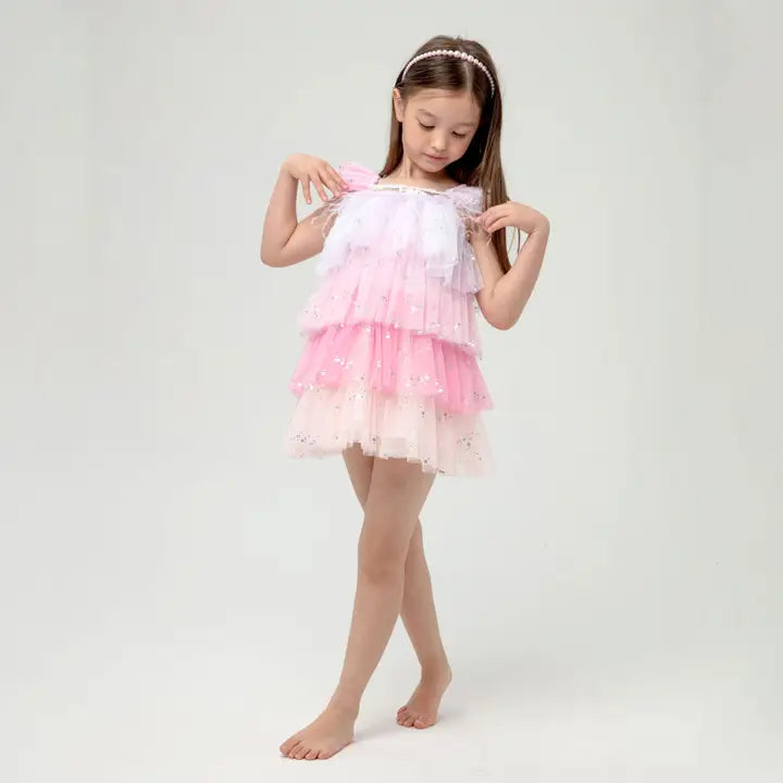 4 Layered Tutu Dress- Pink