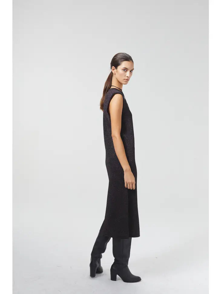 Glitter Knitted Dress - Galaxy