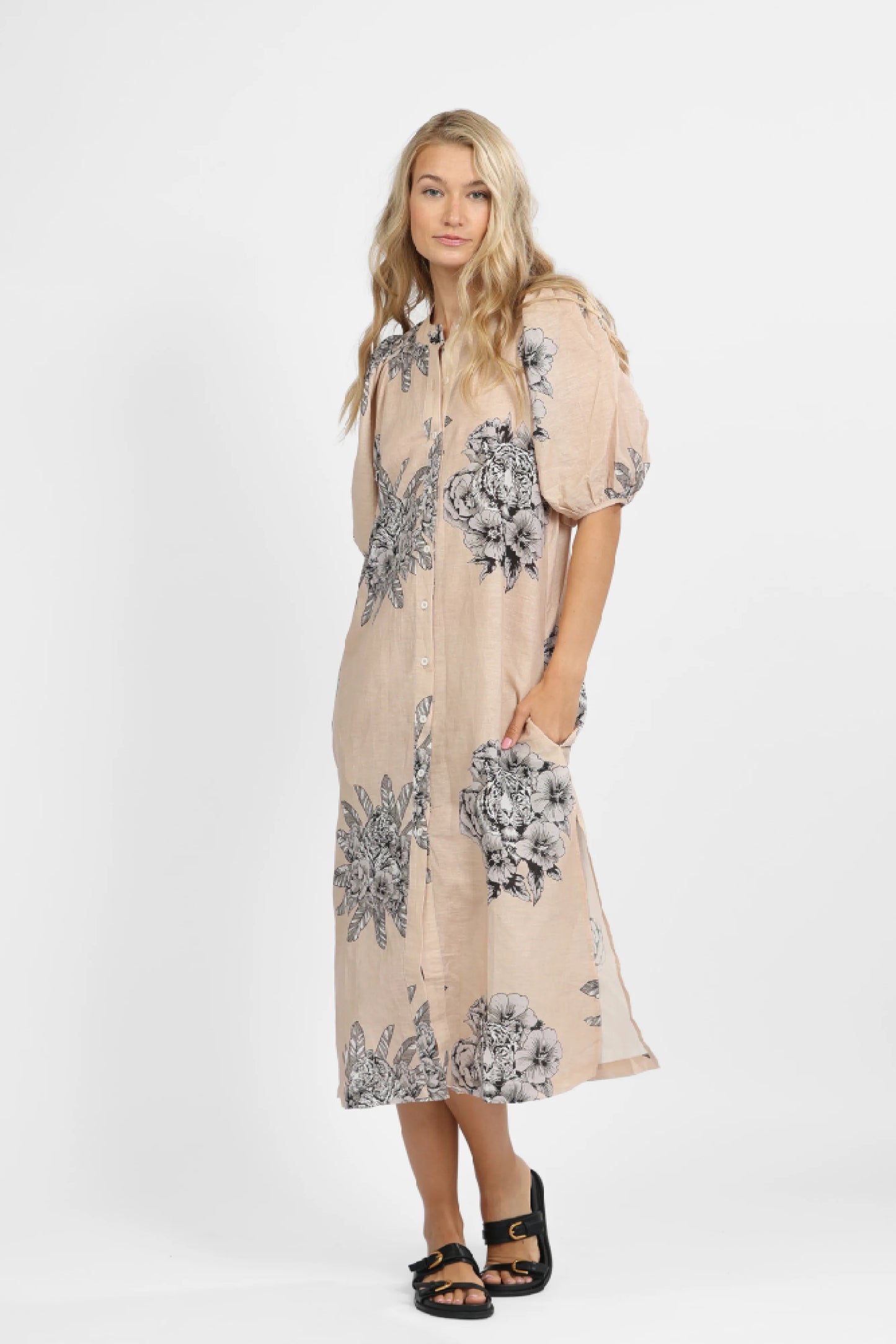 TUNIC TIGER BLOOM BEIGE