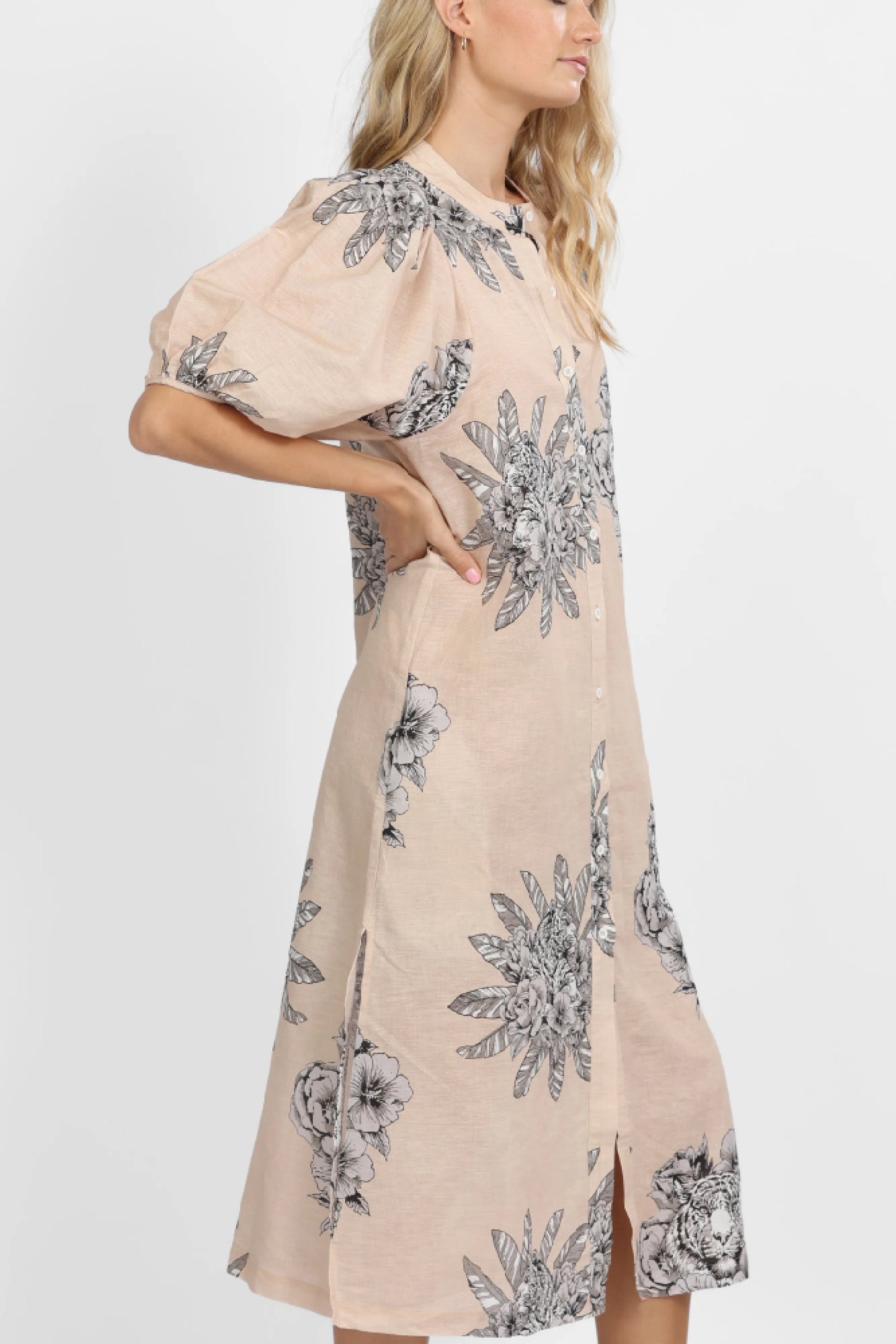 TUNIC TIGER BLOOM BEIGE