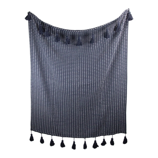 Hand Woven Kadin Throw Navy